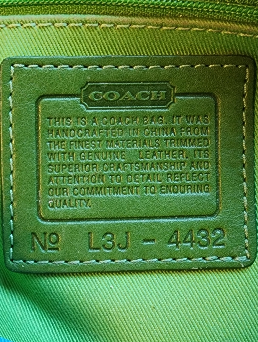 Coach Cream and Light Blue Satchel with Tan Handles - Picture 2 of 7